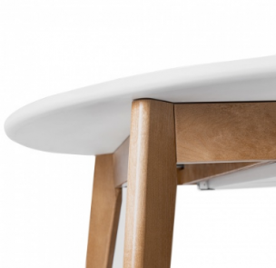 Стол раскладной DAIVA Орион+ 1000(+300)*1000 Дуб натуральный/Белая эмаль