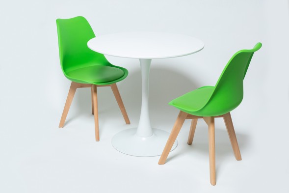 Стол кухонный Tulip style белый, d-90 см