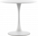 Стол Barneo T-3 Tulip style, MDF, H-75cm - круг диаметр 90см, RAL9003 белый, каркас RAL9003 белый