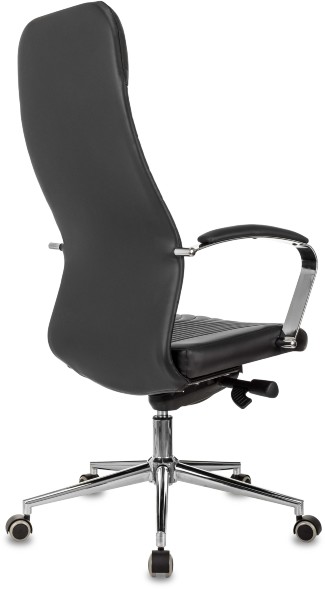 Кресло руководителя Бюрократ CH-610SL-Lux черный эко.кожа крестов. металл хром