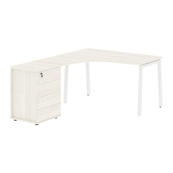 Стол эргономичный с тумбой ELCET 1318(L) 1360х1880х750 EDIS