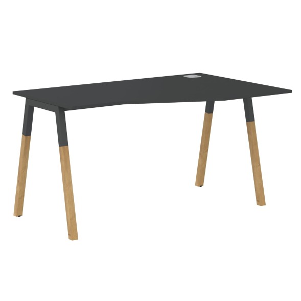 Стол FCT 1367(R) Белый Премиум/Белый-Бук 1380х900(670)х733 FORTA