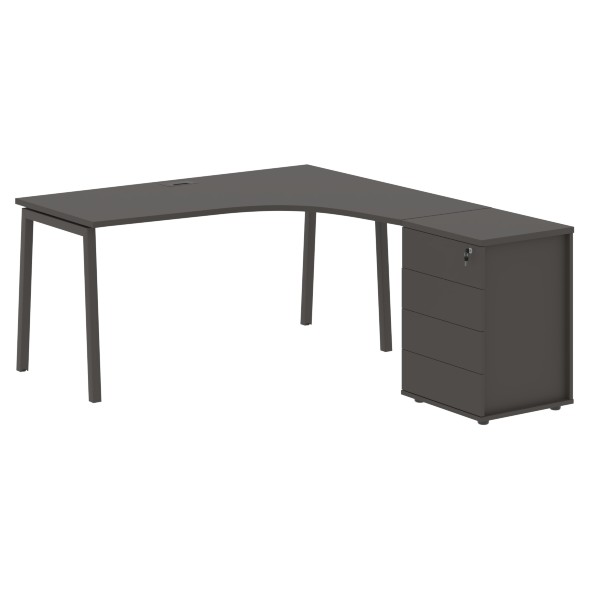 Стол эргономичный с тумбой ELCET 1518(R) 1560х1880х750 EDIS