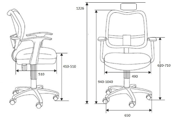 Кресло офисное Norden Интер чёрная сетка/хром