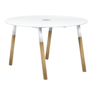 Стол FRST 1250 Белый премиум/Белый-Бук 1250х1250х733 FORTA