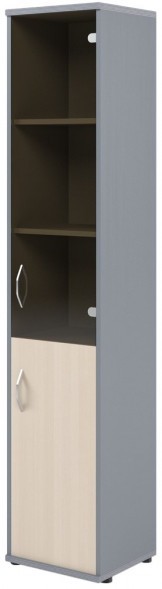 Шкаф колонка комбинированная СУ-1.2(R) Клен/Металлик 406*365*1975