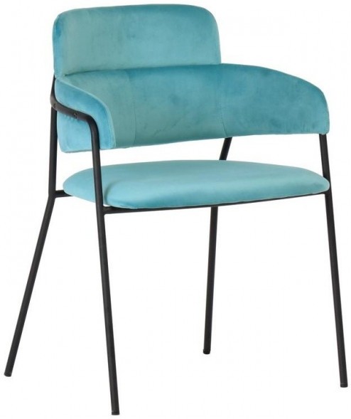 Стул Napoli светло-бирюзовый с черными ножками