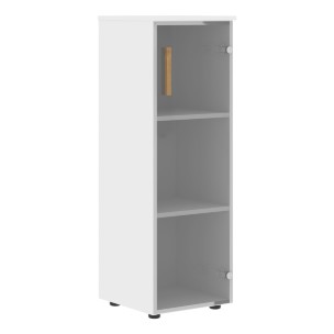 Шкаф колонка с стеклянной дверью и топом FMC 40.2 Прозрачное/Белый премиум 404х429х1213 FORTA