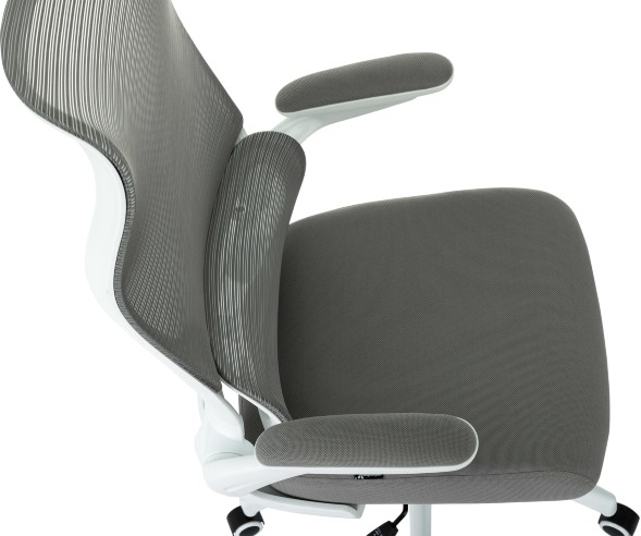 Кресло руководителя Бюрократ Sigma WH 1 серый сетка/ткань крестов. пластик пластик белый