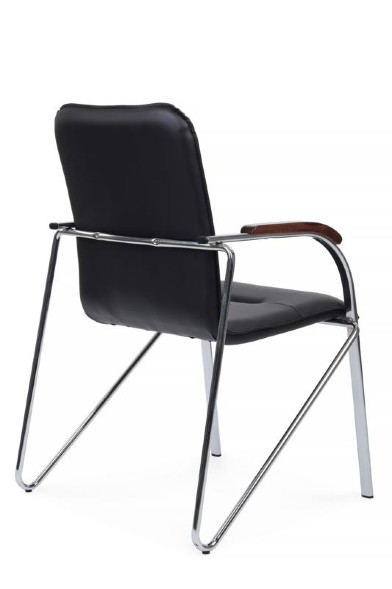 Стул самба с деревянными подлокотниками SMB-02H Хром гальв