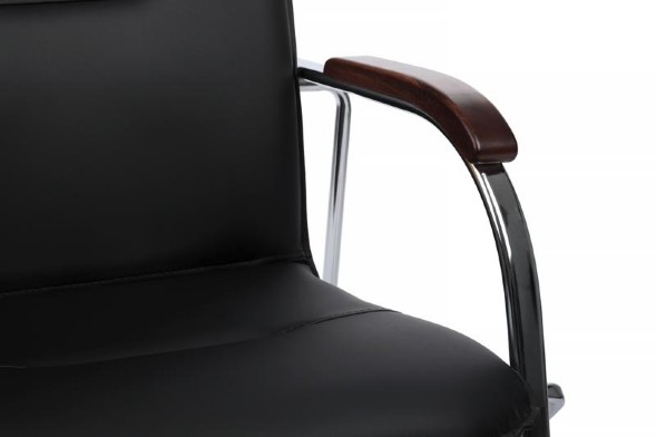 Стул самба с деревянными подлокотниками SMB-02H Хром гальв