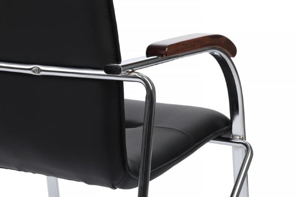 Стул самба с деревянными подлокотниками SMB-02H Хром гальв