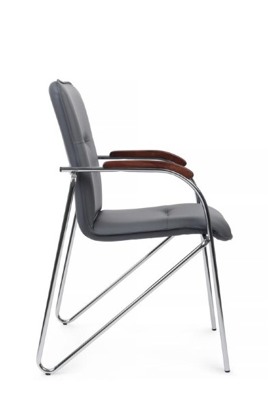 Стул самба с деревянными подлокотниками SMB-02H Хром гальв