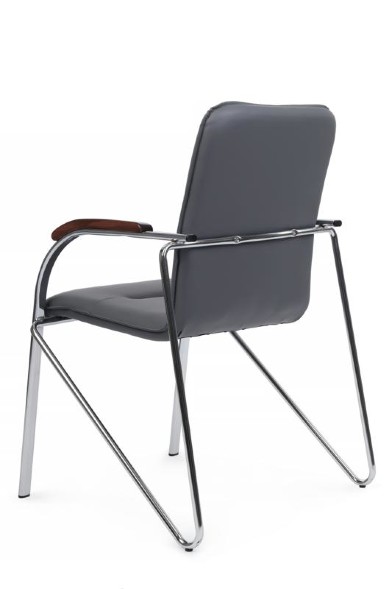 Стул самба с деревянными подлокотниками SMB-02H Хром гальв