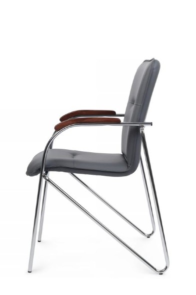 Стул самба с деревянными подлокотниками SMB-02H Хром гальв