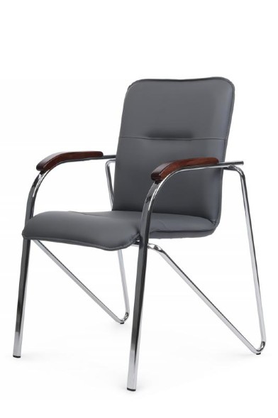 Стул самба с деревянными подлокотниками SMB-02H Хром гальв