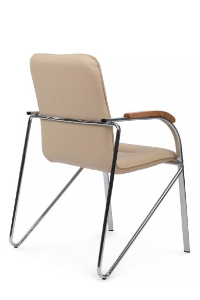 Стул самба с деревянными подлокотниками SMB-02H Хром гальв