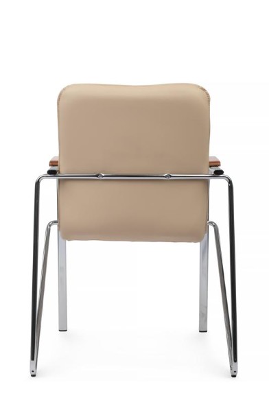 Стул самба с деревянными подлокотниками SMB-02H Хром гальв