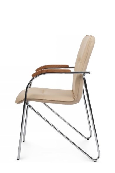 Стул самба с деревянными подлокотниками SMB-02H Хром гальв