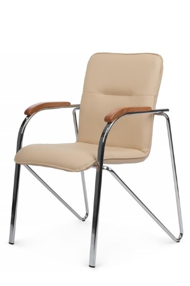 Стул самба с деревянными подлокотниками SMB-02H Хром гальв