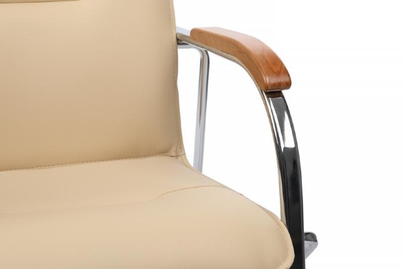 Стул самба с деревянными подлокотниками SMB-02H Хром гальв