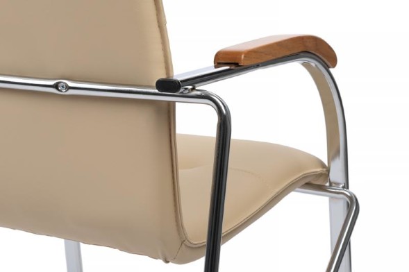 Стул самба с деревянными подлокотниками SMB-02H Хром гальв