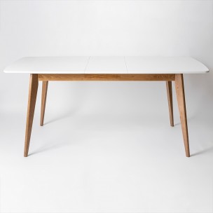 Стол раскладной Пегас classic+  1200(+350)*750, Дуб натуральный/Белая эмаль